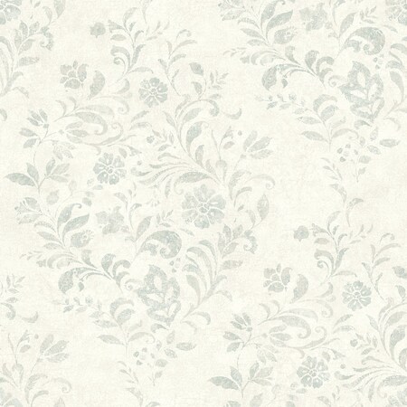 Manhattan Comfort Glendale Isidore Aqua Scroll 33 ft L X 205 in W Wallpaper BR4072-70009